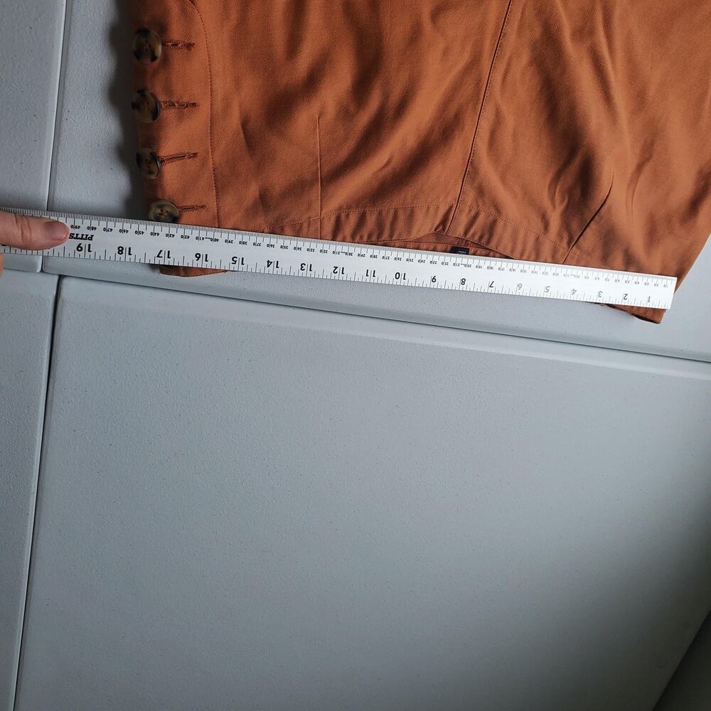 John Mark Pants Womens 12 Orange Twill Ankle Elastic Waist Button Detail Lyocell - Picture 9 of 11